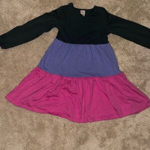 Hanna Andersson Black, Purple, and Pink Kids Dress